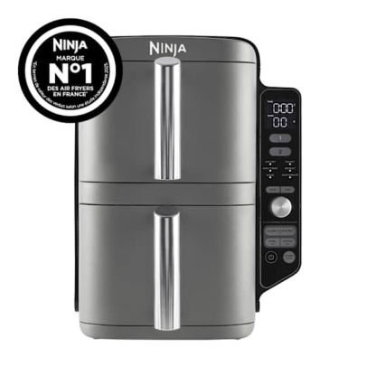 Friteuse Nithtnja Double Stack DualZone SL400EU 2470 W Noir et Gris