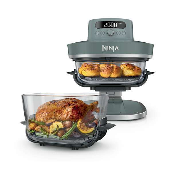 Ninthtja CRISPi PRO Air fryer en verre 7-en-1 , 5.7L+2.3L - bleu Cyberspace AS101EUCY
