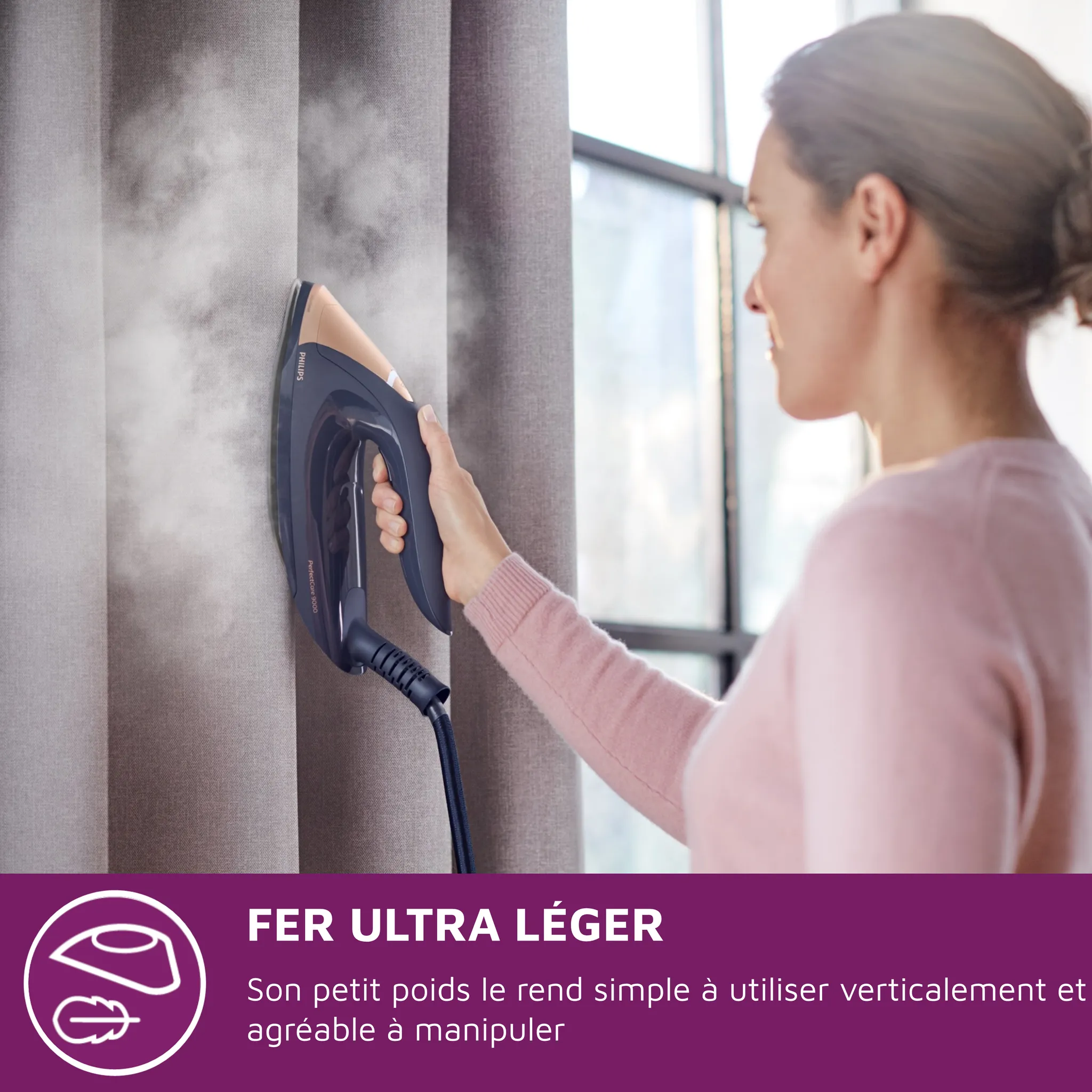 Série 9000 Centrale Vapeur Phthtilips - Iron 9 bars Noir/Doré 1.8L