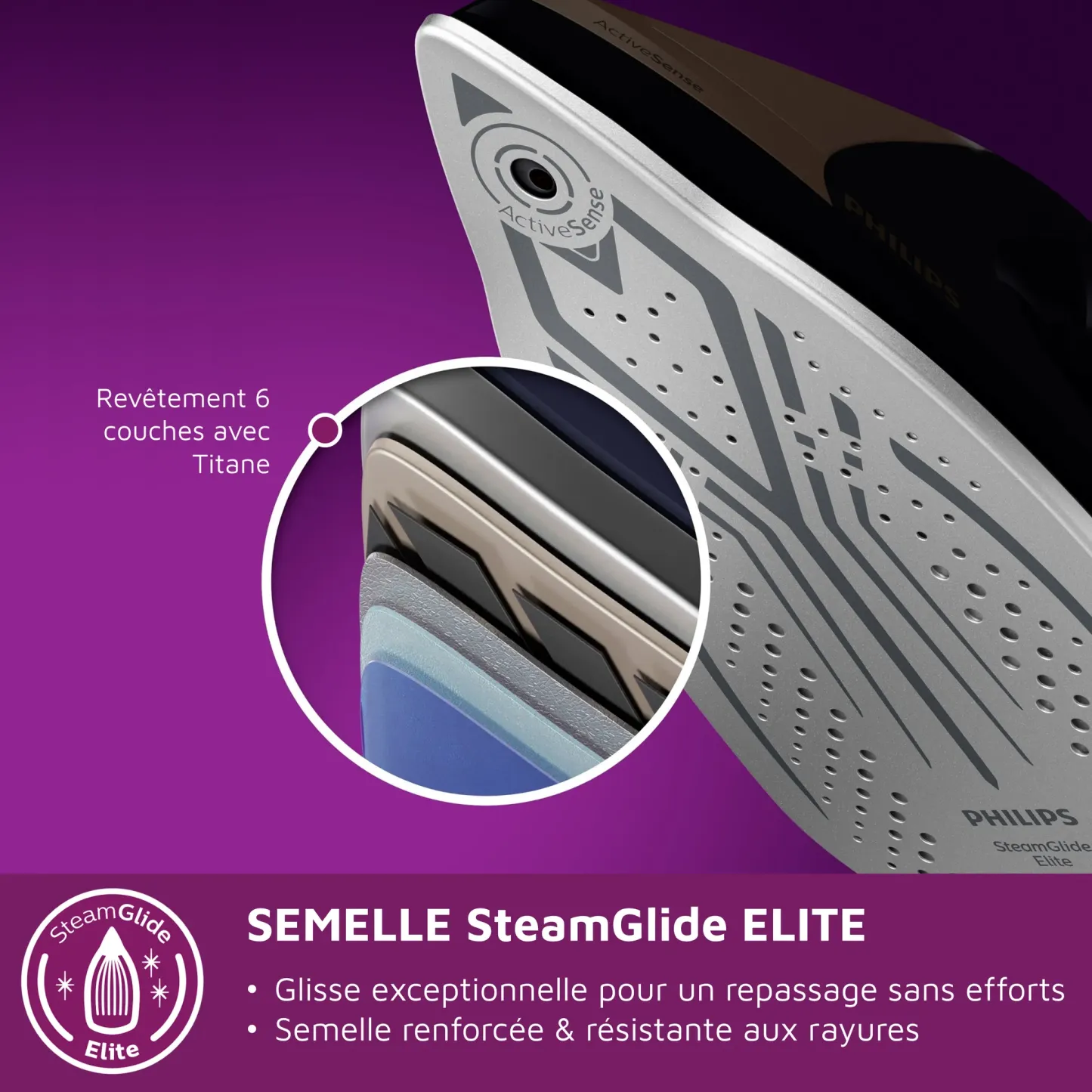 Série 9000 Centrale Vapeur Phthtilips - Iron 9 bars Noir/Doré 1.8L