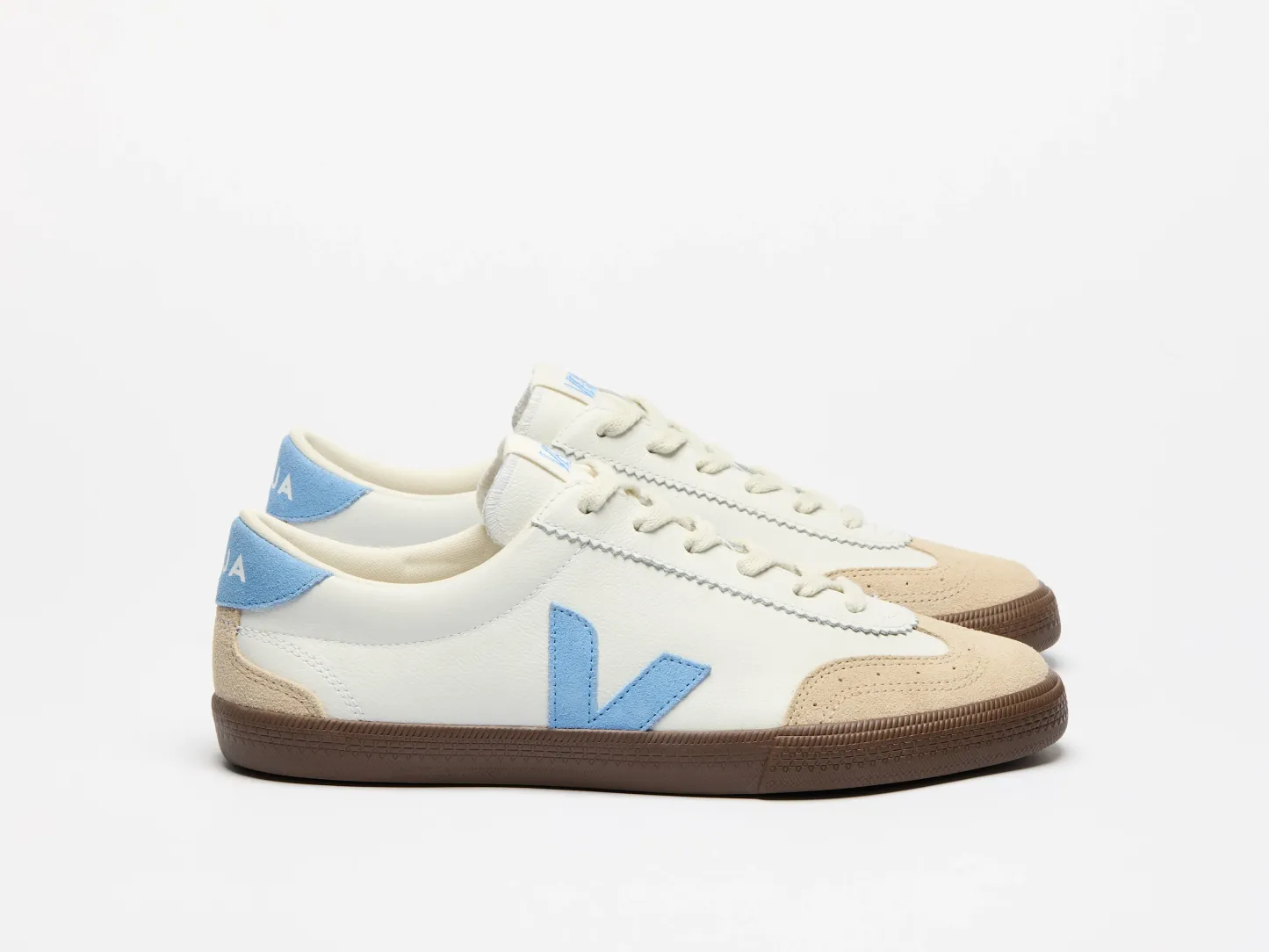 VOLLEY LEATHER WHITE AQUA BARK