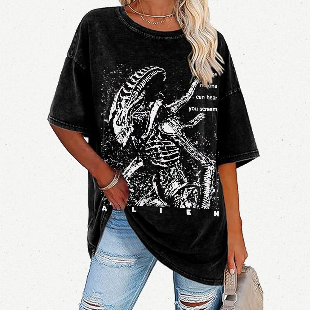 No One Can Hear You Scream Vintage Distressed T-shirt