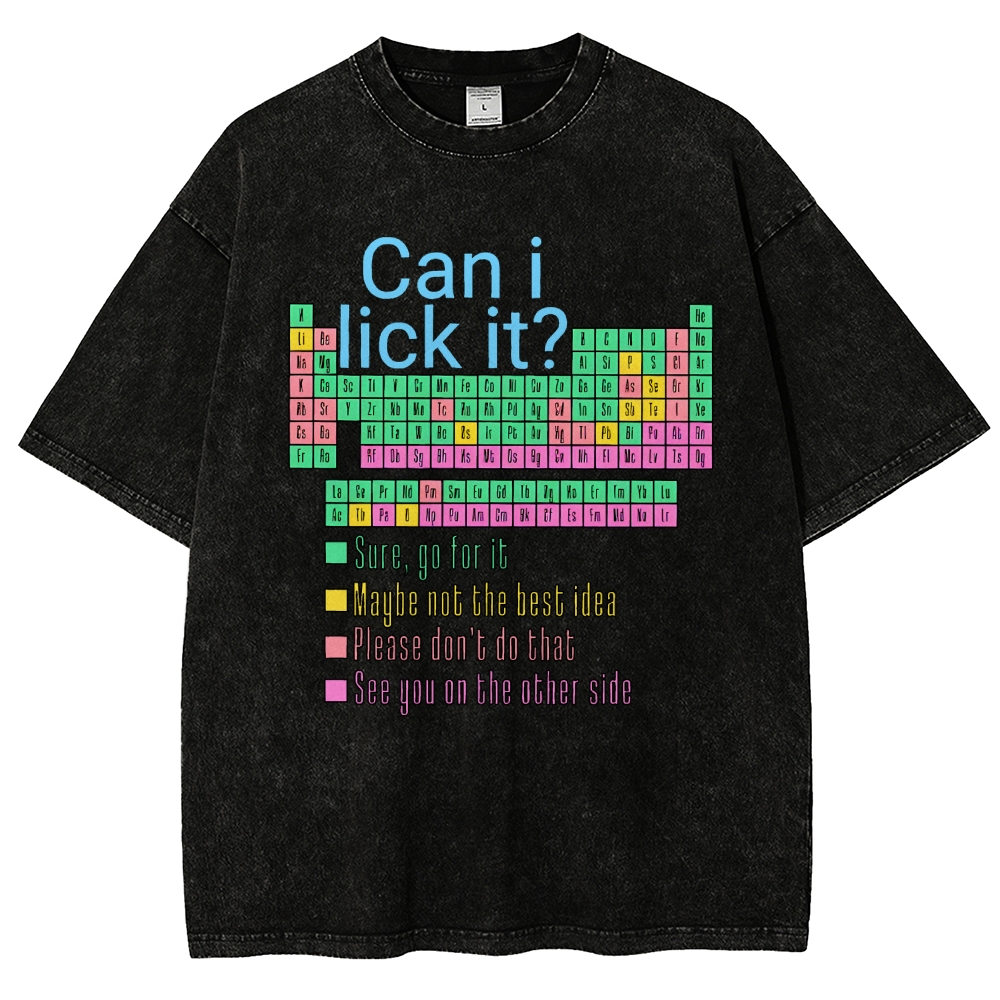 Can I Lick It？ Funny Science Vintage Distressed T-shirt