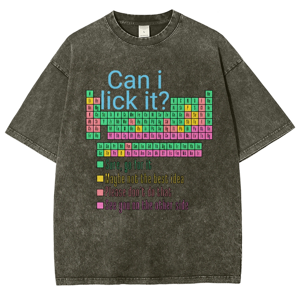 Can I Lick It？ Funny Science Vintage Distressed T-shirt