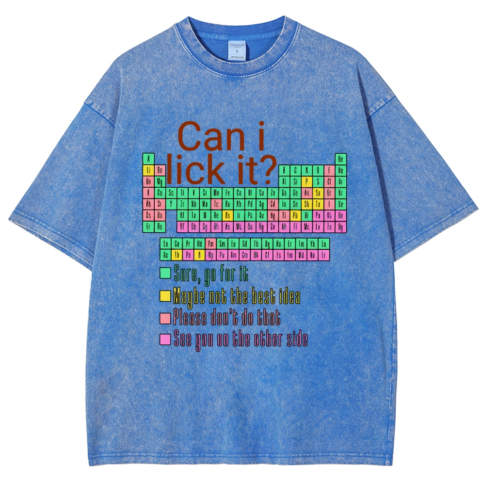Can I Lick It？ Funny Science Vintage Distressed T-shirt