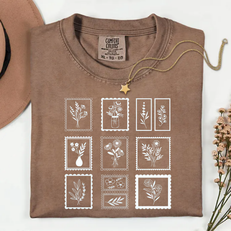 Flower Postage Stamps T-Shirt