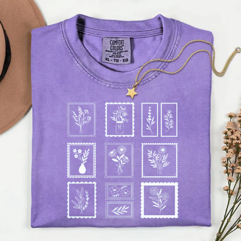 Flower Postage Stamps T-Shirt