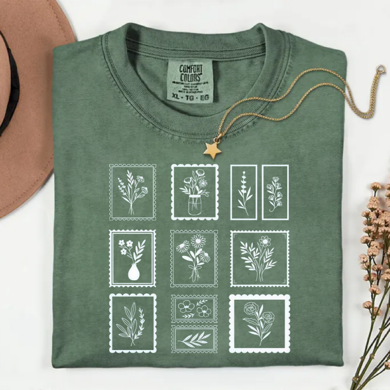 Flower Postage Stamps T-Shirt