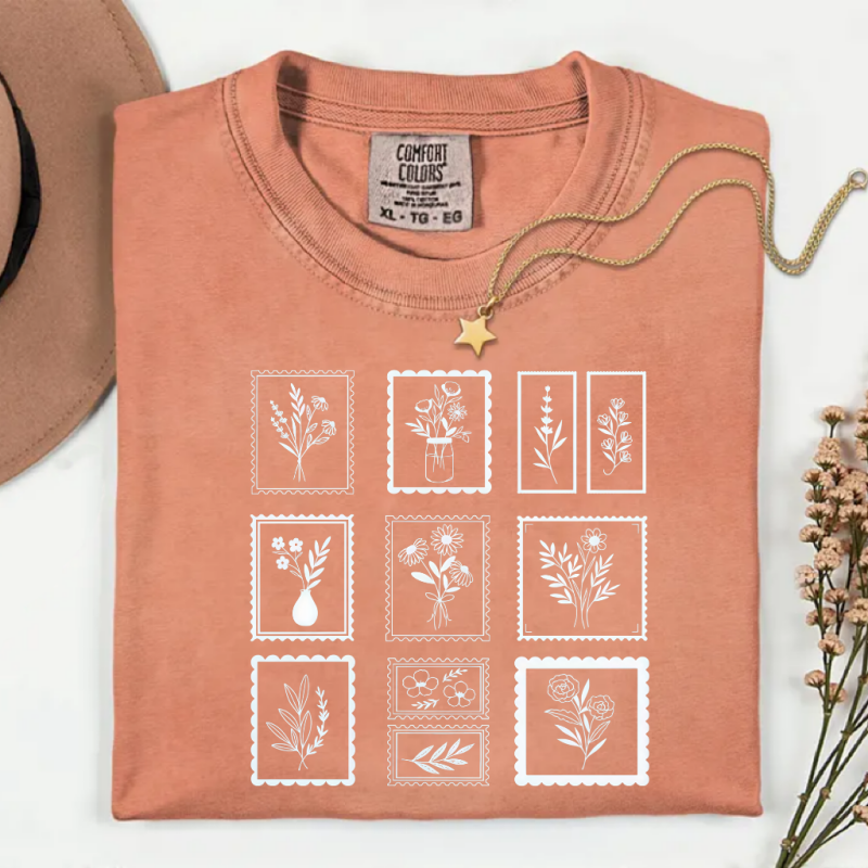 Flower Postage Stamps T-Shirt