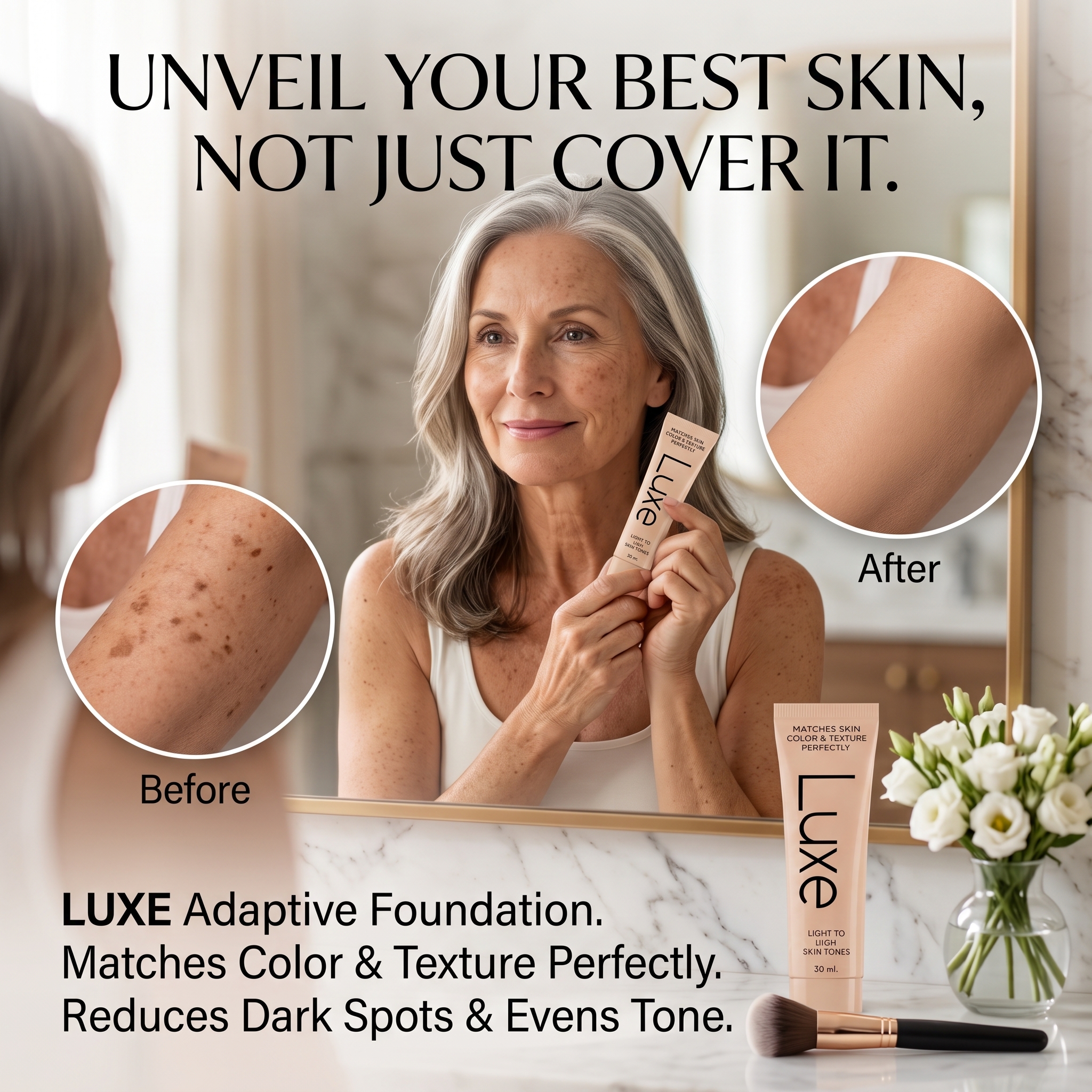 Three-Shade Adaptive Skin-Tone Foundation