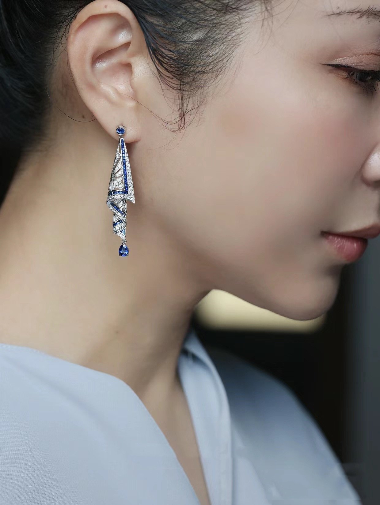 925 Sterling Silver Vintage Gemstone Art Earrings