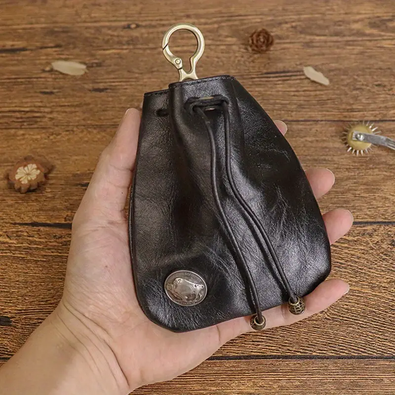 Premium Top Layer Cowhide Leather Mini Lucky Wallet