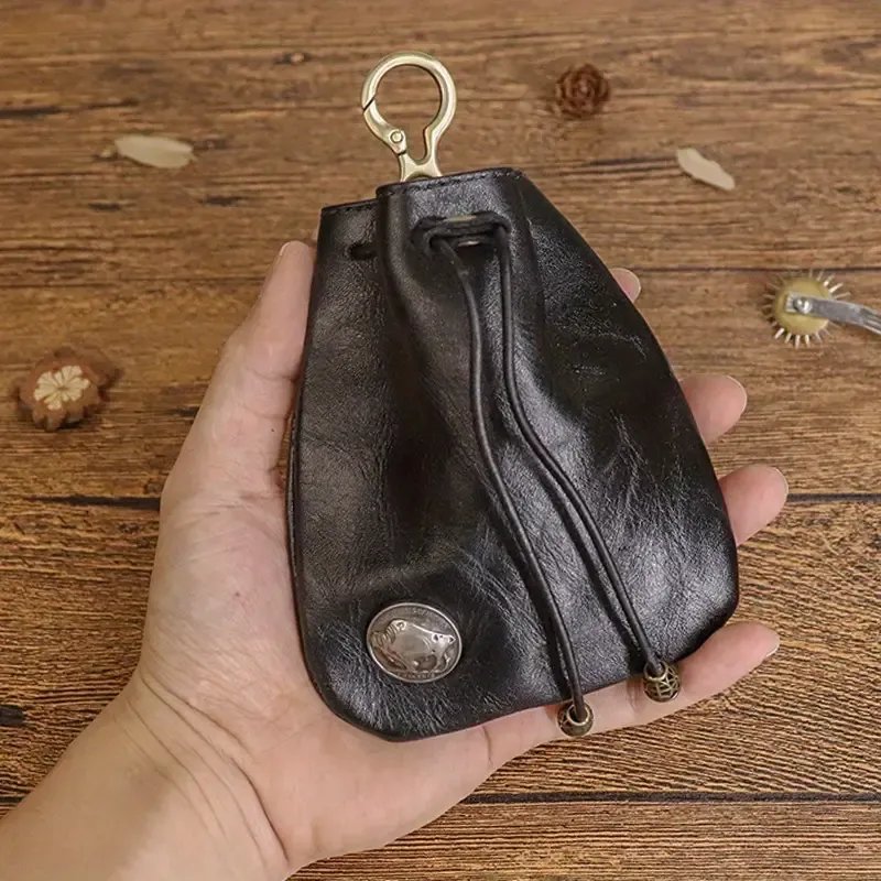 Premium Top Layer Cowhide Leather Mini Lucky Wallet