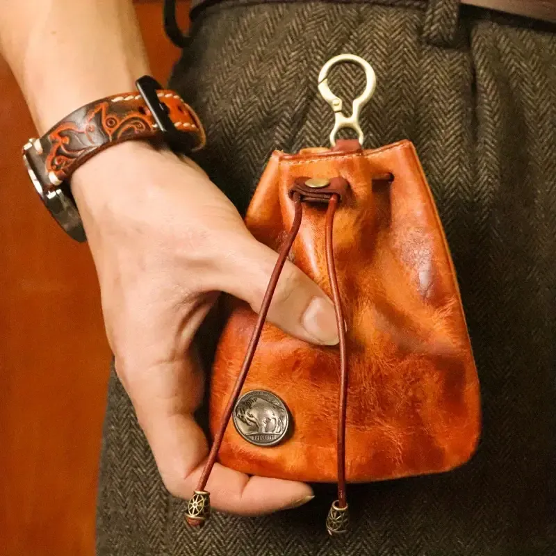 Premium Top Layer Cowhide Leather Mini Lucky Wallet