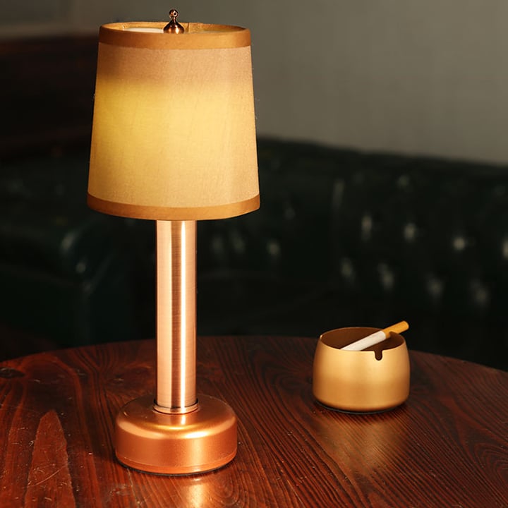 Cordless Bar Table Lamp With Fabric Lampshade