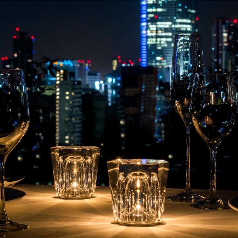 LED Cordless Crystal Table Lamp with USB Charging