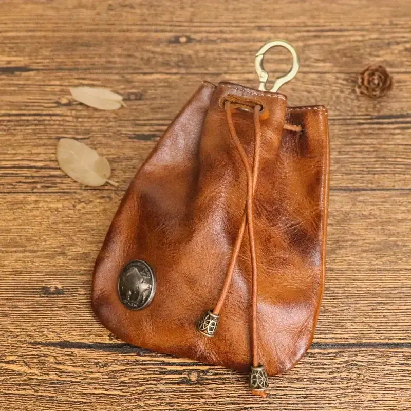 Premium Top Layer Cowhide Leather Mini Lucky Wallet