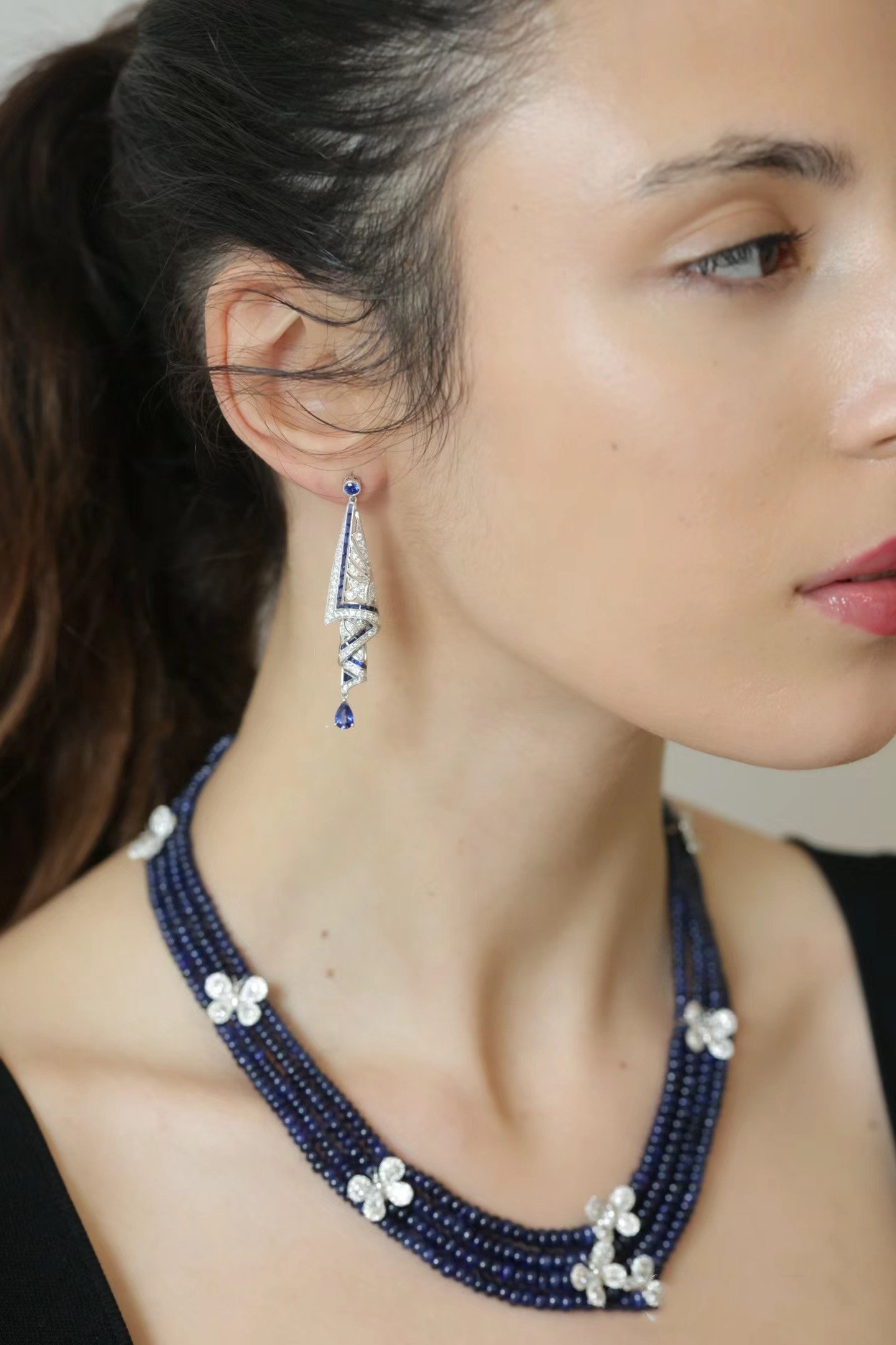 925 Sterling Silver Vintage Gemstone Art Earrings