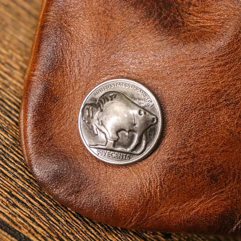 Premium Top Layer Cowhide Leather Mini Lucky Wallet