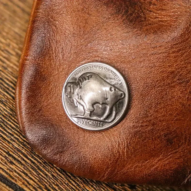 Premium Top Layer Cowhide Leather Mini Lucky Wallet