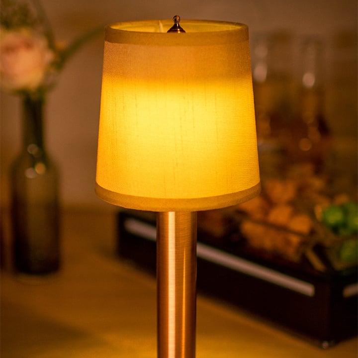 Cordless Bar Table Lamp With Fabric Lampshade