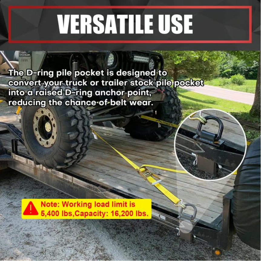 Heavy-Duty Removable D-Ring Tie Down for Utility Trailers