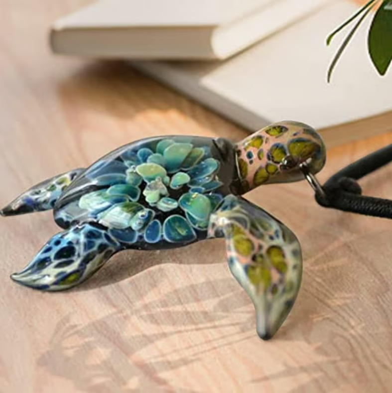 🎁Promotion 49% OFF-🐢Sea Glass Sea Turtle Pendant Jewelry