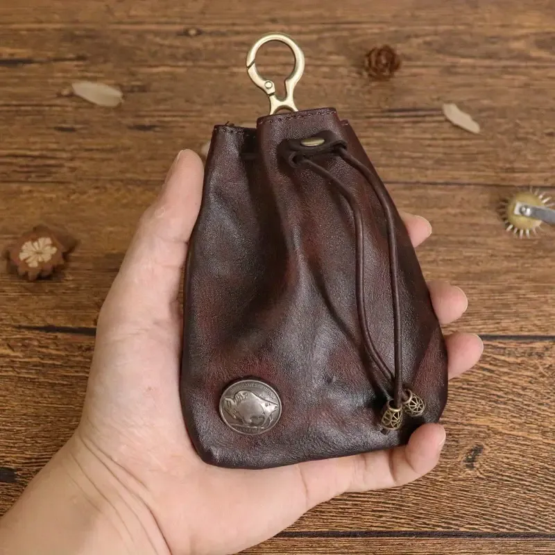 Premium Top Layer Cowhide Leather Mini Lucky Wallet