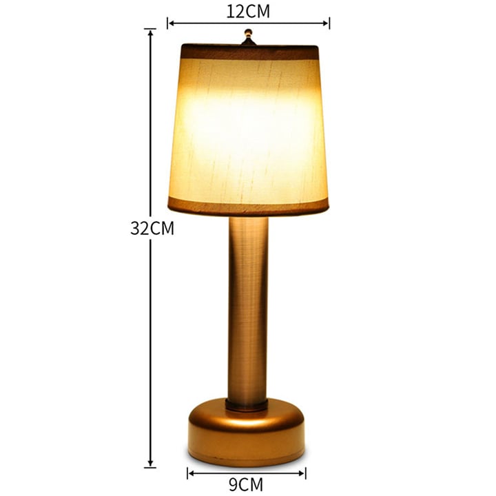 Cordless Bar Table Lamp With Fabric Lampshade