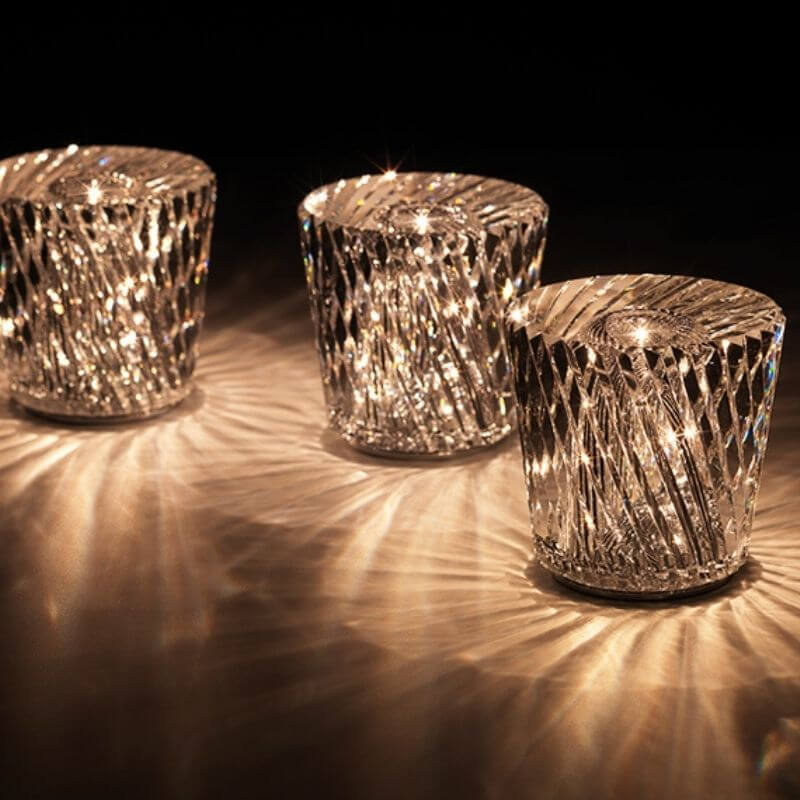 LED Cordless Crystal Table Lamp with USB Charging