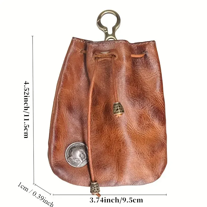 Premium Top Layer Cowhide Leather Mini Lucky Wallet