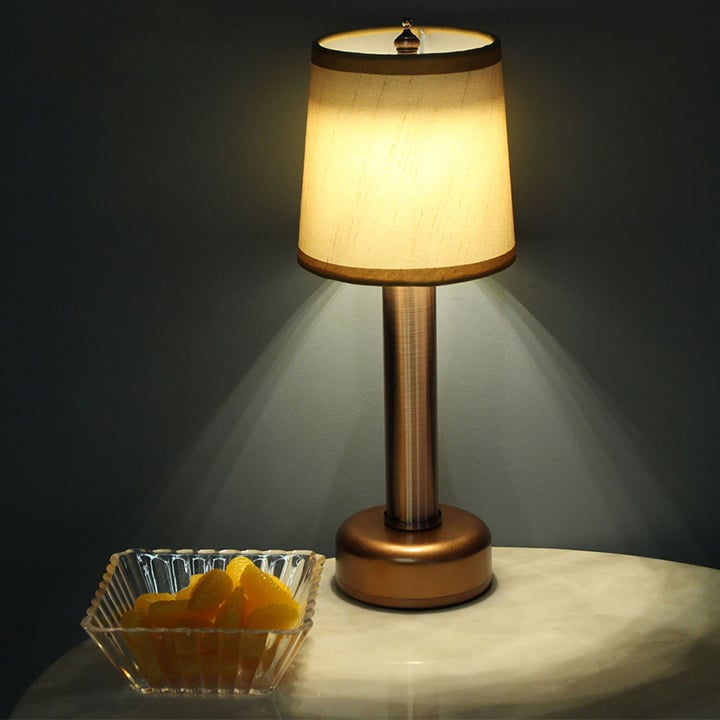 Cordless Bar Table Lamp With Fabric Lampshade