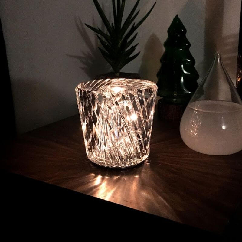 LED Cordless Crystal Table Lamp with USB Charging