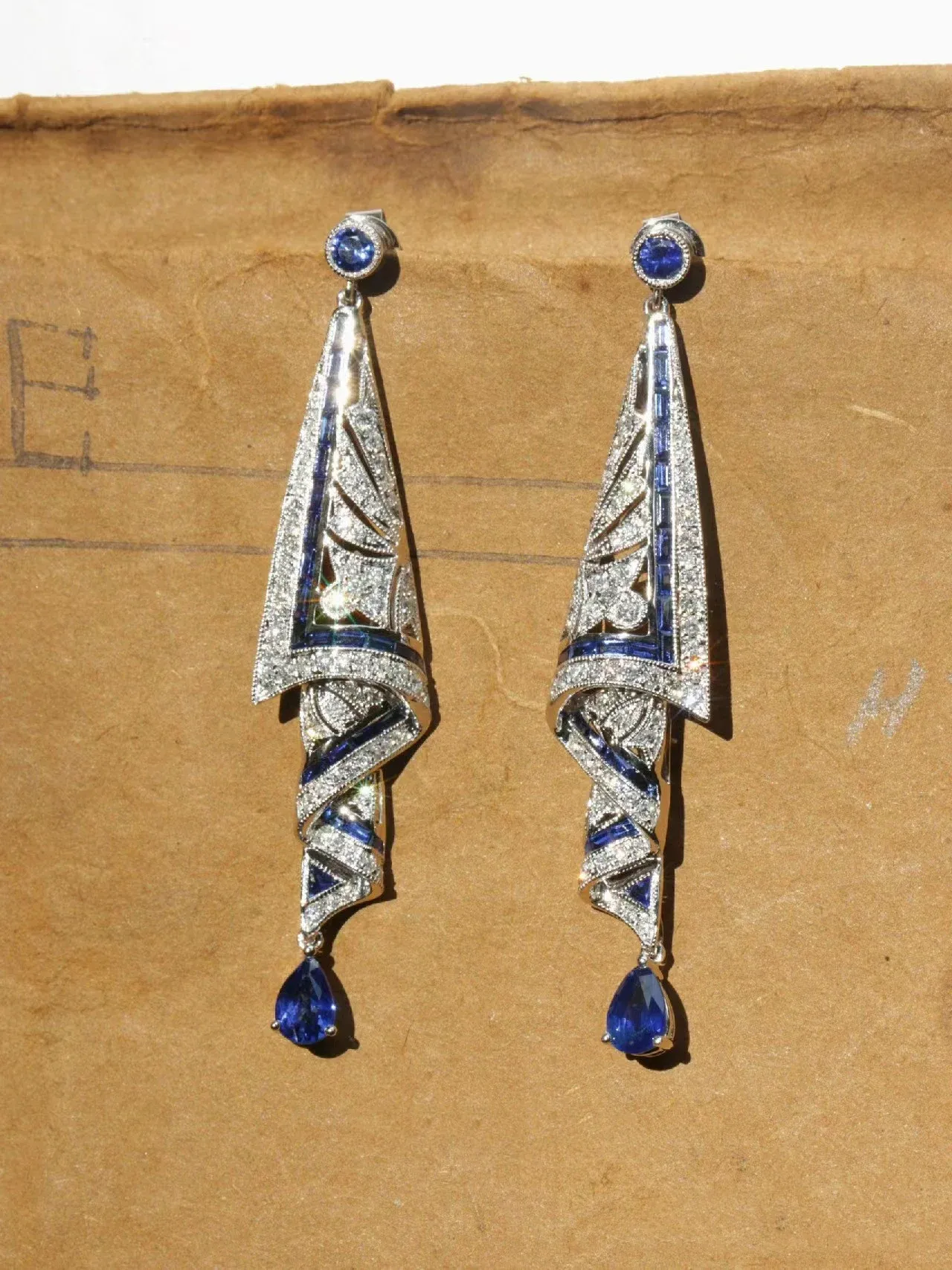 925 Sterling Silver Vintage Gemstone Art Earrings