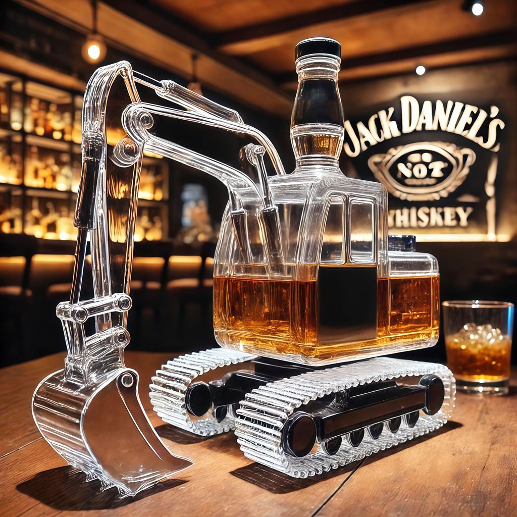 Excavator Whiskey Bottle