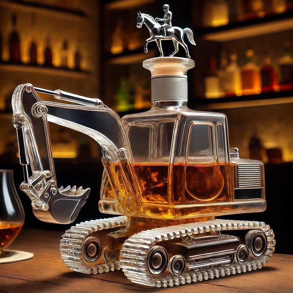 Excavator Whiskey Bottle