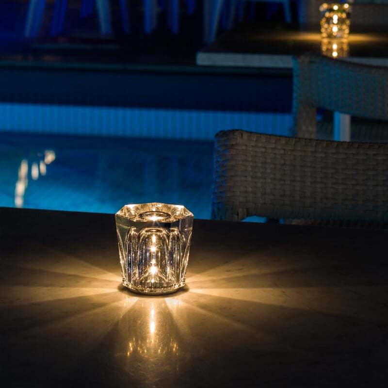 LED Cordless Crystal Table Lamp with USB Charging
