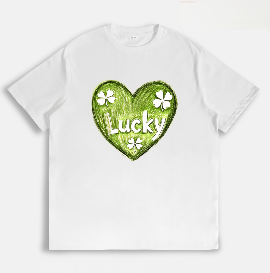 Lucky Heart Oversized Graphic Tee