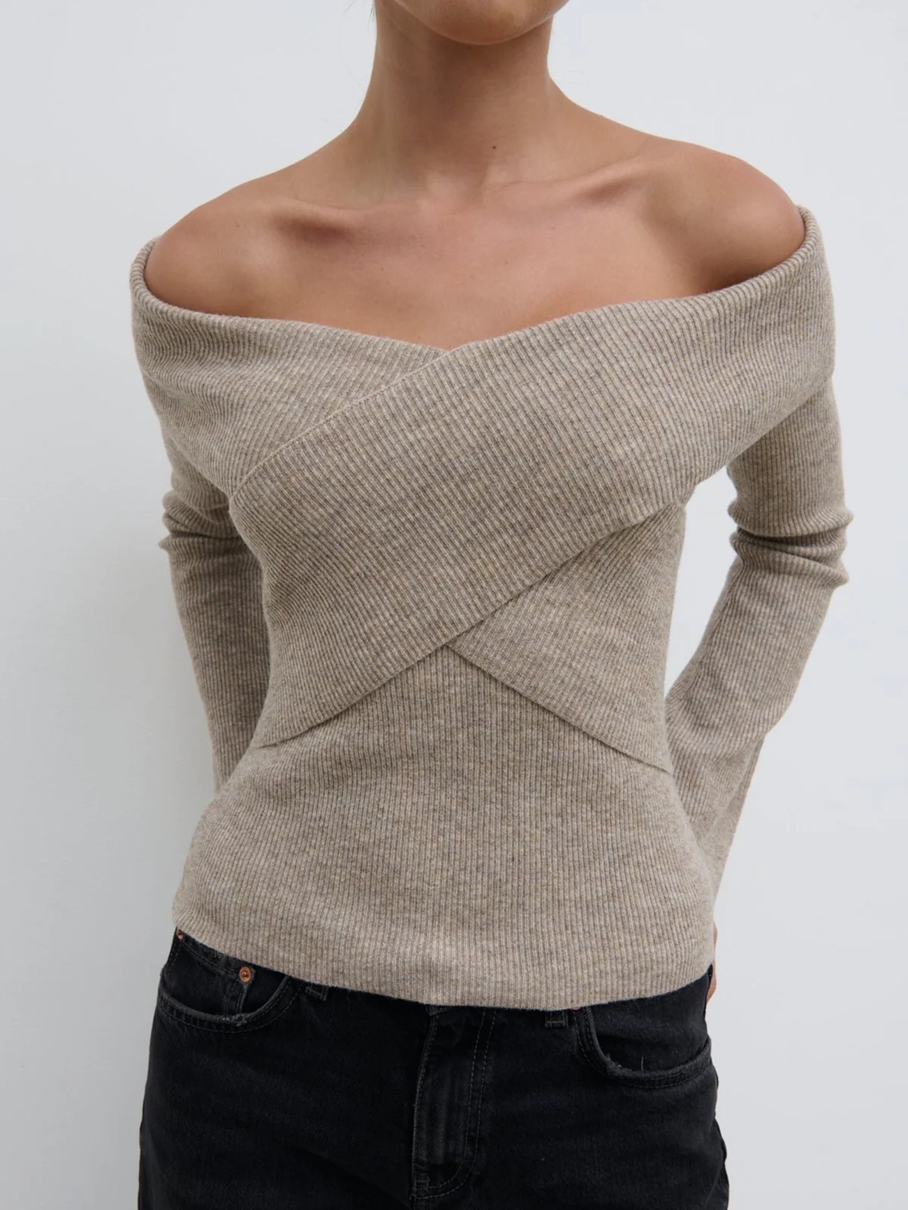 Cross Over Knit Top