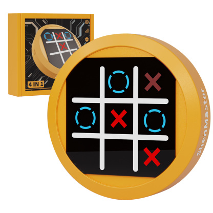 Electronic Tic Tac Toe Game - 4-in-1 Handheld Travel Board Games for Kids & Adults