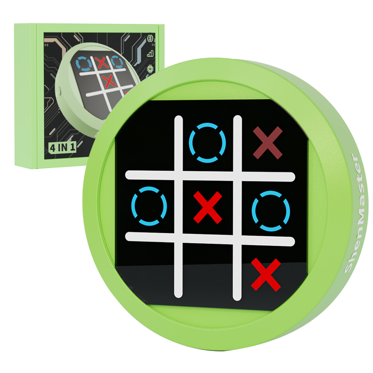 Electronic Tic Tac Toe Game - 4-in-1 Handheld Travel Board Games for Kid