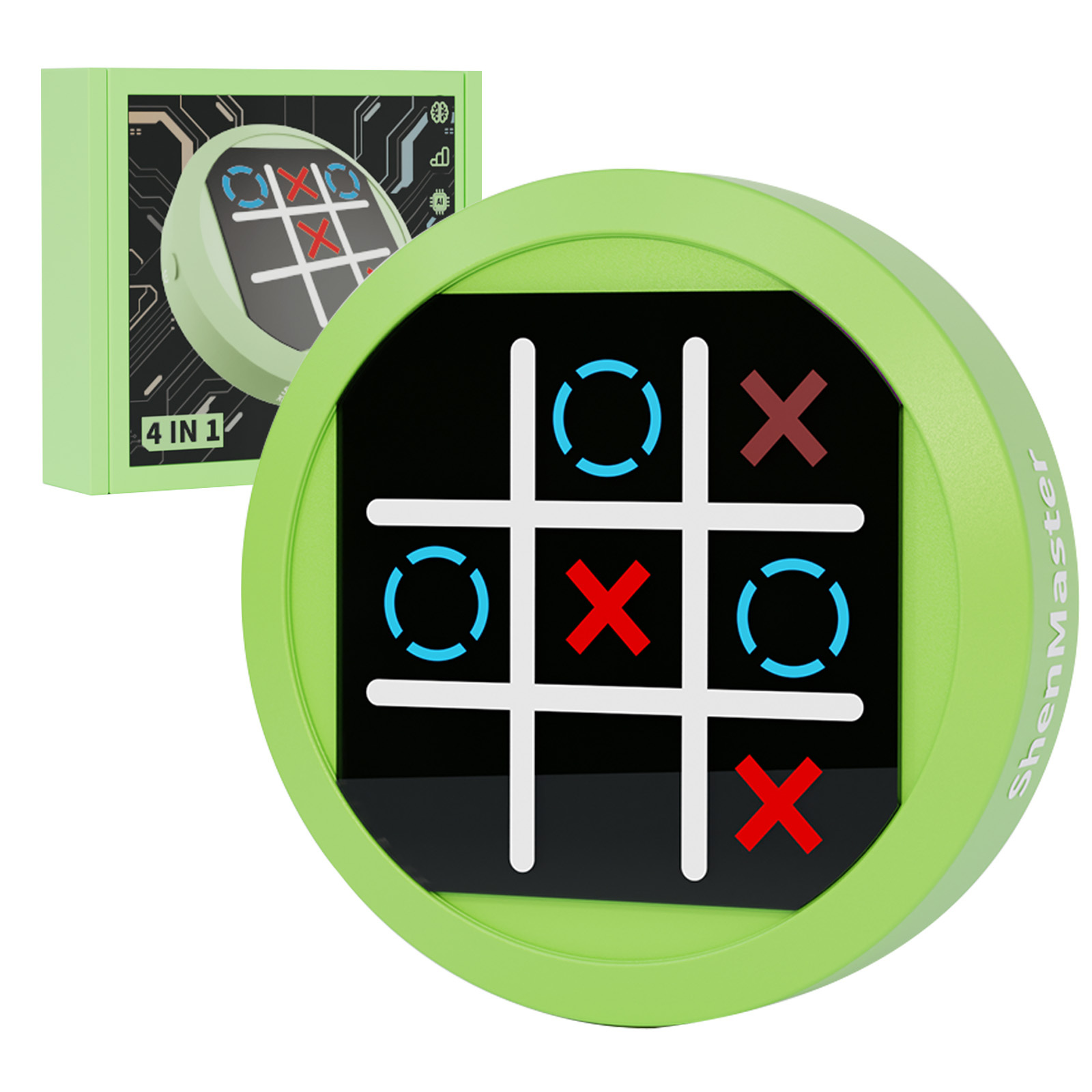 Electronic Tic Tac Toe Game - 4-in-1 Handheld Travel Board Games for Kid