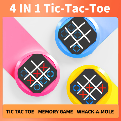 Electronic Tic Tac Toe Game - 4-in-1 Handheld Travel Board Games for Kids & Adults