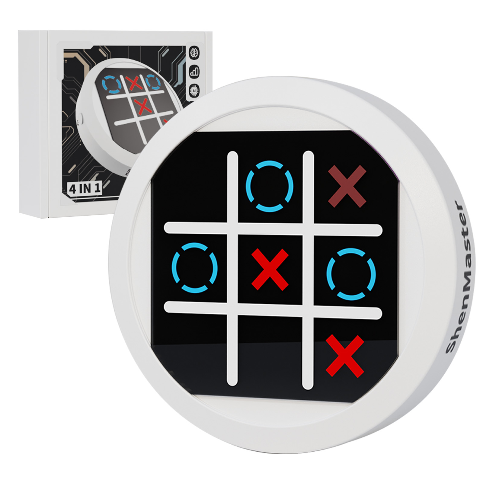 Electronic Tic Tac Toe Game - 4-in-1 Handheld Travel Board Games for Kids & Adults