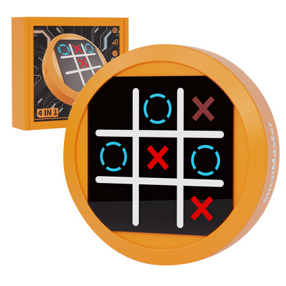 Electronic Tic Tac Toe Game - 4-in-1 Handheld Travel Board Games for Kids & Adults