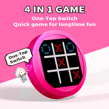 Electronic Tic Tac Toe Game - 4-in-1 Handheld Travel Board Games for Kids & Adults
