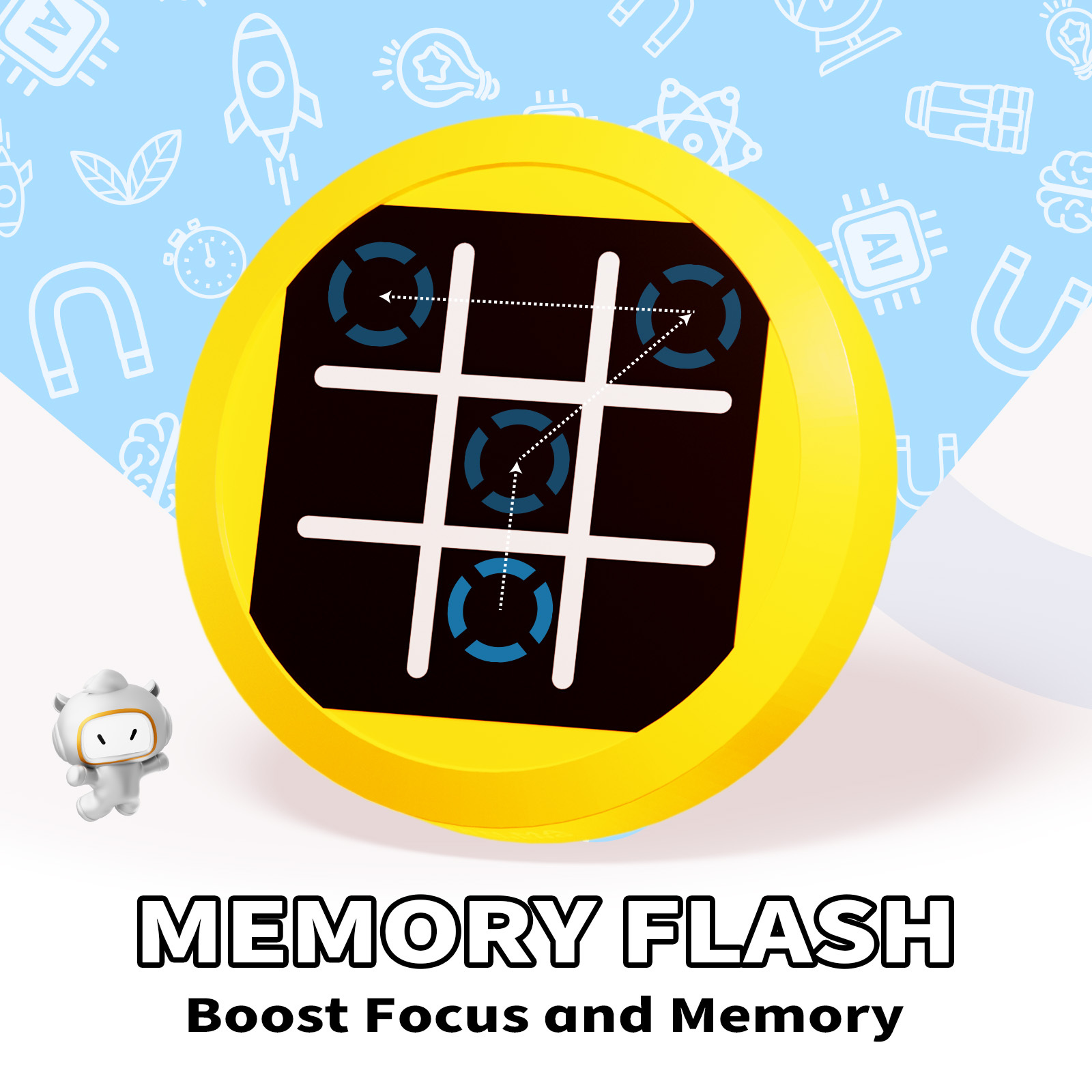 Electronic Tic Tac Toe Game - 4-in-1 Handheld Travel Board Games for Kids & Adults