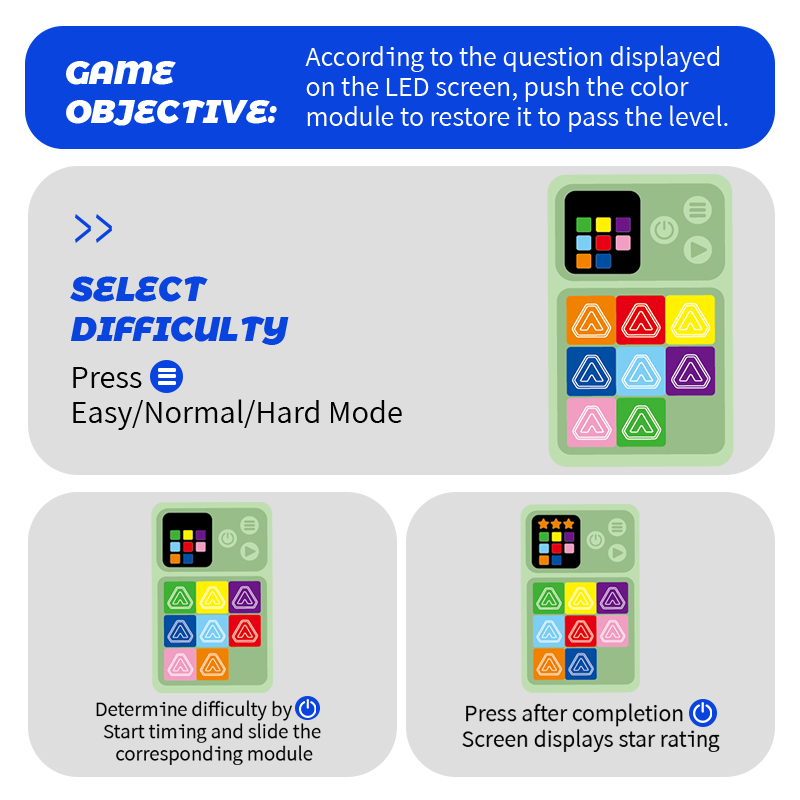 Electronic Color Slide Puzzle Handheld Games for Kids