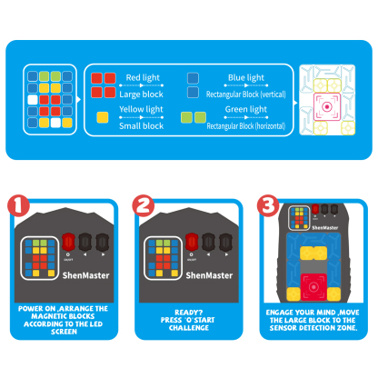 Rechargeable Super Slide Puzzle Game,Klotski Brain Toys for Kids Teens