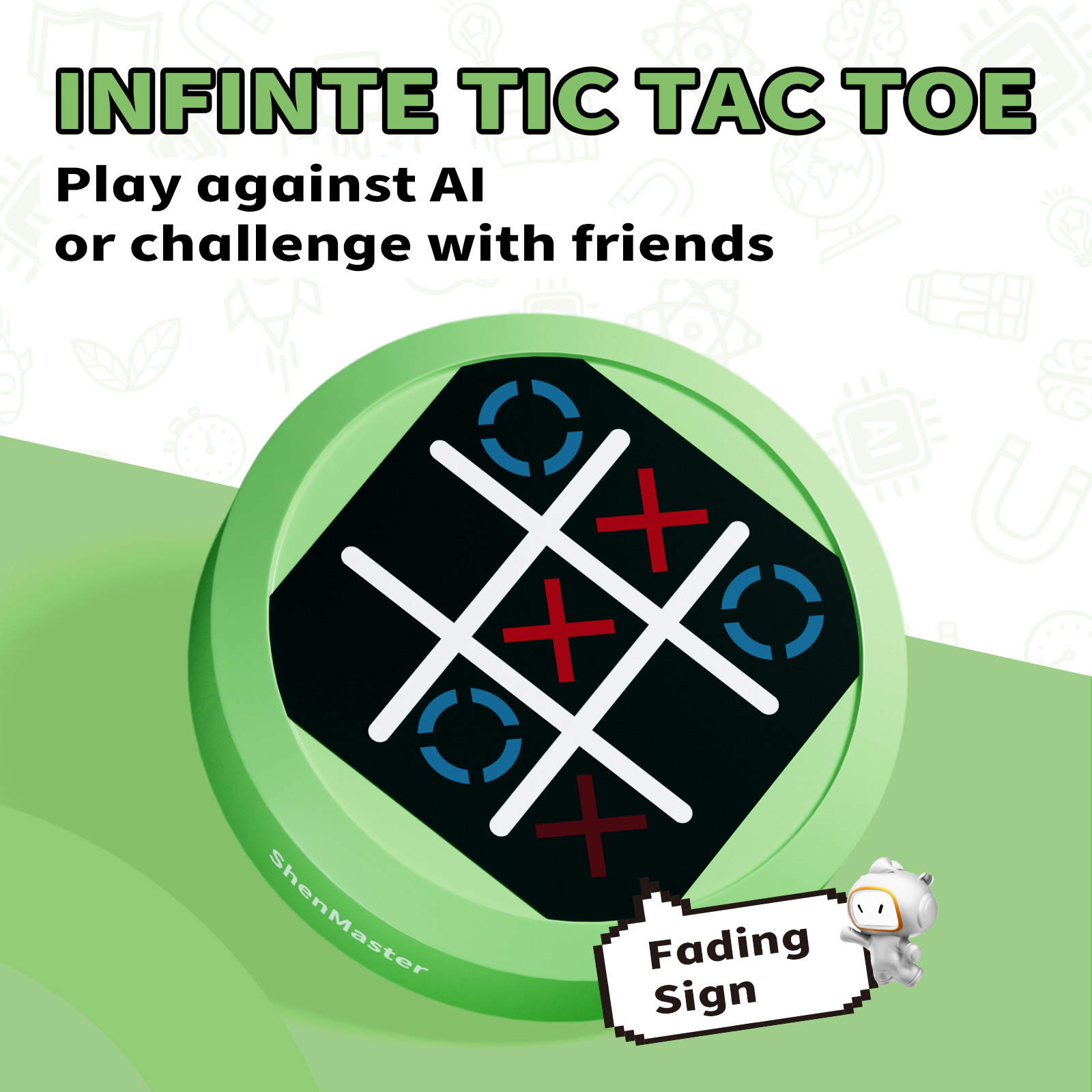 Electronic Tic Tac Toe Game - 4-in-1 Handheld Travel Board Games for Kids & Adults